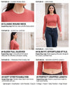 T.T. Women|Stylish Crop Top|Ribbed Slim Fit Full Sleeve Round Neck Trendy Casual Wear Top|Stretchable Cotton Fabric|Tshirt|Top||Light Pink