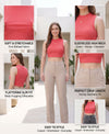 T.T. Women|Ribbed Crop Top|Sleeveless High Neck Slim Fit Aesthetic Streetwear Top|Stretchable Cotton Fabric|Tshirt|Top||Coral