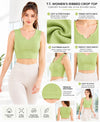 T.T. Women|Ribbed Crop Top|Sleeveless Notch Neck Slim Fit Aesthetic Streetwear Top|Stretchable Cotton Fabric|Tshirt|Top||Pista