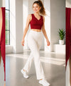 T.T. Women|Ribbed Crop Top|Sleeveless Notch Neck Slim Fit Aesthetic Streetwear Top|Stretchable Cotton Fabric|Tshirt|Top||Maroon