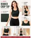 T.T. Women|Ribbed Crop Top|Sleeveless Round Neck Slim Fit Aesthetic Streetwear Top|Stretchable Cotton Fabric|Tshirt|Top||Olive