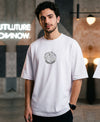 T.T. Men Oversized Graphic Printed T-Shirt White