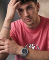 T.T. Men Oversized Graphic Printed T-Shirt Pink