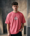 T.T. Men Oversized Graphic Printed T-Shirt Pink