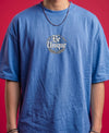 T.T. Men Oversized Graphic Printed T-Shirt Sky Blue