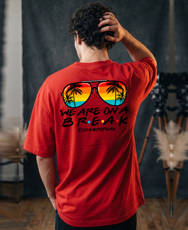 T.T. Men Oversized Graphic Printed T-Shirt Red