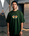 T.T. Men Oversized Graphic Printed T-Shirt Green