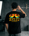 T.T. Men Oversized Graphic Printed T-Shirt Black