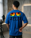 T.T. Men Oversized Graphic Printed T-Shirt Royal Blue