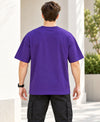 T.T. Men Oversized Fit Cotton Round Neck |Soft Breathable Fabric | Street , Casual & Outdoor Wear TeesPurple