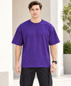T.T. Men Oversized Fit Cotton Round Neck |Soft Breathable Fabric | Street , Casual & Outdoor Wear TeesPurple