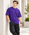 T.T. Men Oversized Fit Cotton Round Neck |Soft Breathable Fabric | Street , Casual & Outdoor Wear TeesPurple