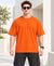 T.T. Men Oversized Fit Cotton Round Neck |Soft Breathable Fabric | Street , Casual & Outdoor Wear TeesOrange