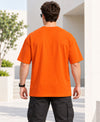 T.T. Men Oversized Fit Cotton Round Neck |Soft Breathable Fabric | Street , Casual & Outdoor Wear TeesOrange