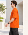 T.T. Men Oversized Fit Cotton Round Neck |Soft Breathable Fabric | Street , Casual & Outdoor Wear TeesOrange