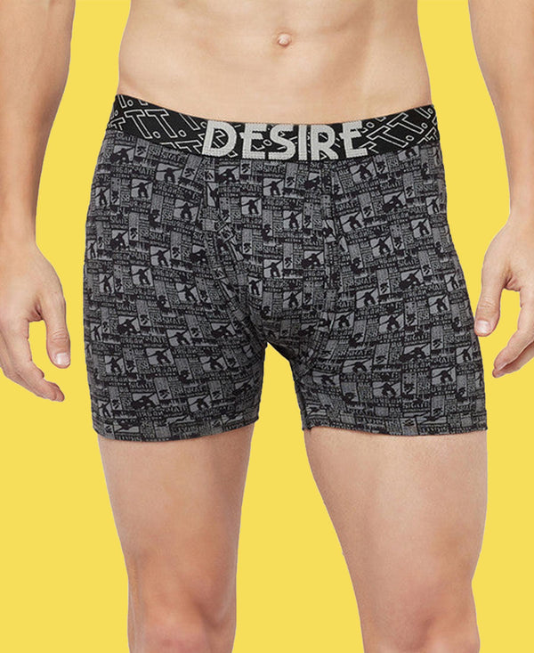 T.T. Mens Desire Printed Long Top Elastic Trunk Pack Of 1 Anthra