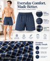T.T. Men Checked Cotton Poly Woven Boxer Shorts Navy