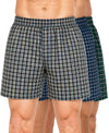 T.T. Men Checked Cotton Poly Woven Boxer Shorts Pack Of 3 Yellow,Navy,Green