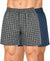 T.T. Men Checked Cotton Poly Woven Boxer Shorts Pack Of 2 Yellow,Navy