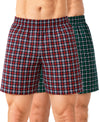T.T. Men Checked Cotton Poly Woven Boxer Shorts Pack Of 2 Maroon,Green