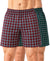 T.T. Men Checked Cotton Poly Woven Boxer Shorts Pack Of 2 Maroon,Green