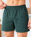 T.T. Men Checked Cotton Poly Woven Boxer Shorts Pack Of 2 Green,Black