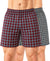 T.T. Men Checked Cotton Poly Woven Boxer Shorts Pack Of 2 Maroon,Yellow