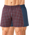 T.T. Men Checked Cotton Poly Woven Boxer Shorts Pack Of 2 Maroon,Navy