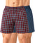 T.T. Men Checked Cotton Poly Woven Boxer Shorts Pack Of 2 Maroon,Navy