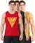 T.T. Men Cool Cotton Printed Regular Fit Round Neck Muscle Tees|Pack Of 3|Red,Forest Green,Mustard