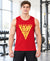 T.T. Men Cool Cotton Printed Regular Fit Round Neck Muscle Tees Red