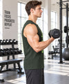 T.T. Men Cool Cotton Printed Regular Fit Round Neck Muscle Tees Forest Green