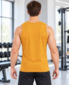 T.T. Men Cool Cotton Printed Regular Fit Round Neck Muscle Tees Mustard