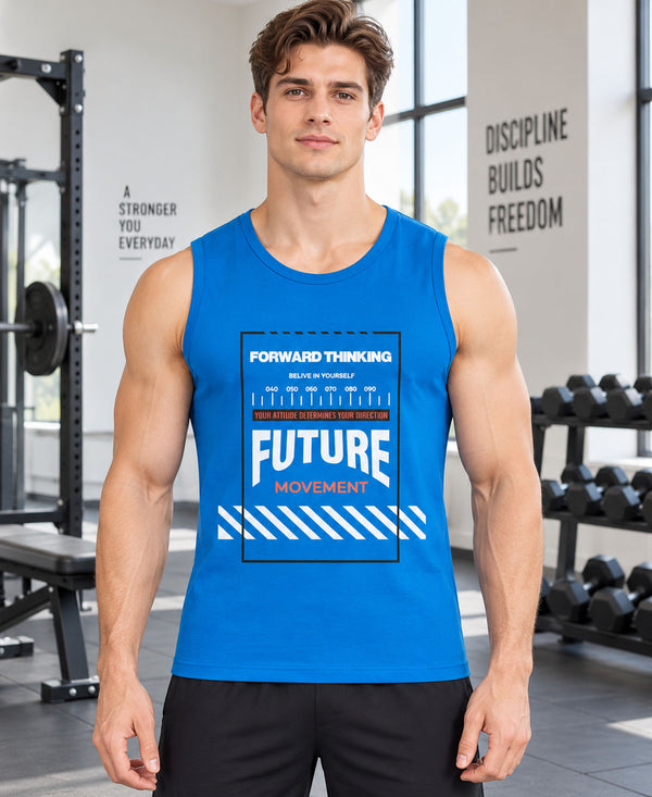 T.T. Men Cool Cotton Printed Regular Fit Round Neck Muscle Tees|Pack Of 3|Black,Blue,Mustard