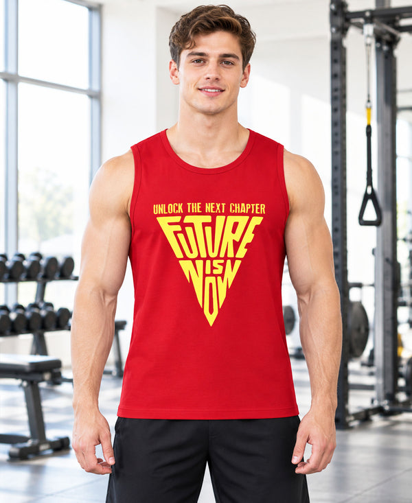 T.T. Men Cool Cotton Printed Regular Fit Round Neck Muscle Tees|Pack Of 2|Black,Red