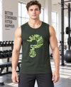 T.T. Men Cool Cotton Printed Regular Fit Round Neck Muscle Tees|Pack Of 2|Black,Forest Green