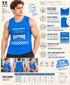 T.T. Men Cool Cotton Printed Regular Fit Round Neck Muscle Tees|Pack Of 2|Black,Blue