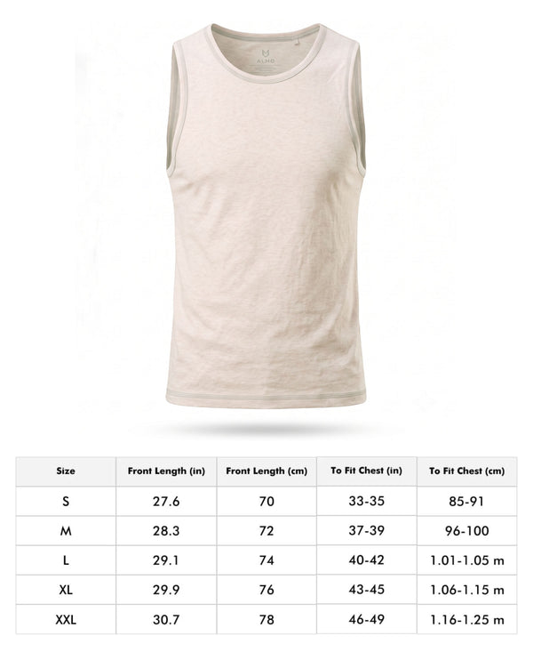 T.T. MenPremium Pure Cotton Gym Vest|Off White