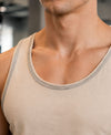 T.T. MenPremium Pure Cotton Gym Vest|Tan