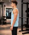 T.T. MenPremium Pure Cotton Gym Vest|Sky Blue
