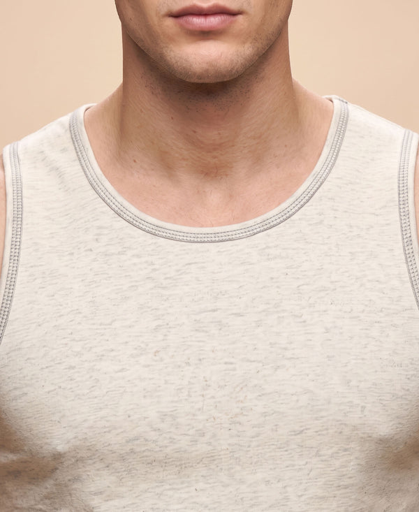 T.T. MenPremium Pure Cotton Gym Vest|Off White
