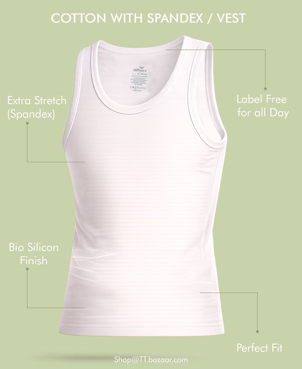 Hiflyers Men'S Cotton Spandex Vest (Pack of 5)