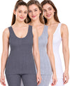 T.T. Hotpot Elite Women Sleeveless Slip Thermal Pack Of 3- Navy,White,Grey Melange