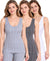 T.T. Hotpot Elite Women Sleeveless Slip Thermal Pack Of 3- Grey Melange,Anthra Melange,White