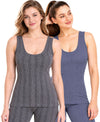 T.T. Hotpot Elite Women Sleeveless Slip Thermal Pack Of 2- Navy,Anthra Melange