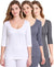 T.T. Women Hotpot Elite 3/4Th Thermal Slip White-Navy -Anthra(Pack Of 3)