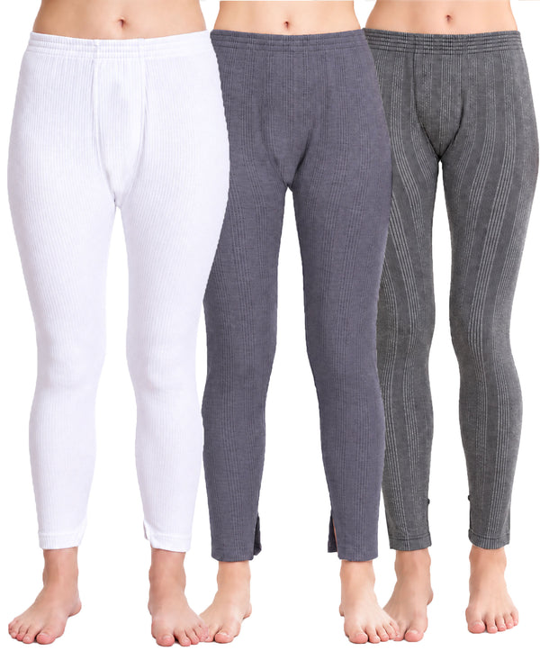 T.T. Women'S Hotpot Elite Premium Thermal Legging|Cotton Polyfill Sandwich Technology Fabric|Elasticated Waistband|Super Warm Winter Innerwear Trouser|Pack Of 3|White,Navy,Anthra Melange