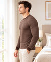 T.T. Mens Slim FitSolid Hotpot Designer Thermal Top Brown