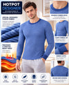 T.T. Men'S Hotpoot Designer Thermal|Fleece Fabric|Full Sleeve|Round Neck Super Warm Top|Pack Of 2|Navy