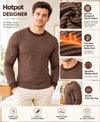 T.T. Men'S Hotpoot Designer Thermal|Fleece Fabric|Full Sleeve|Round Neck Super Warm Top|Pack Of 2|Brown,Navy